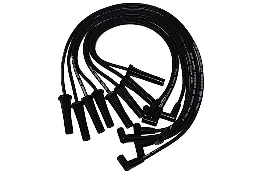A-Team Performance Silicone Spark Plug Wires Set Compatible with GMC Chevrolet BBC Big Block Chevy Straight Boot Wires 396 402 427 454 502 572 8.0mm Black