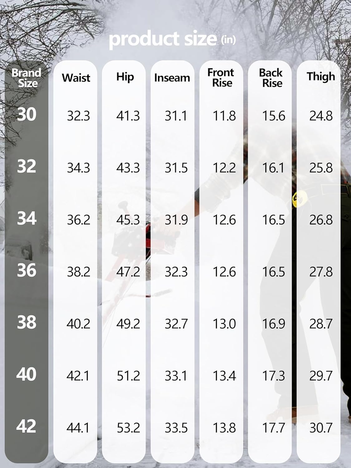 Men's Fleece Lined Hiking Cargo Pants,Winter Insulated Work Pants Mens Tactical Warming Trousers Snow Ski Safari(No Belt) - Image 7