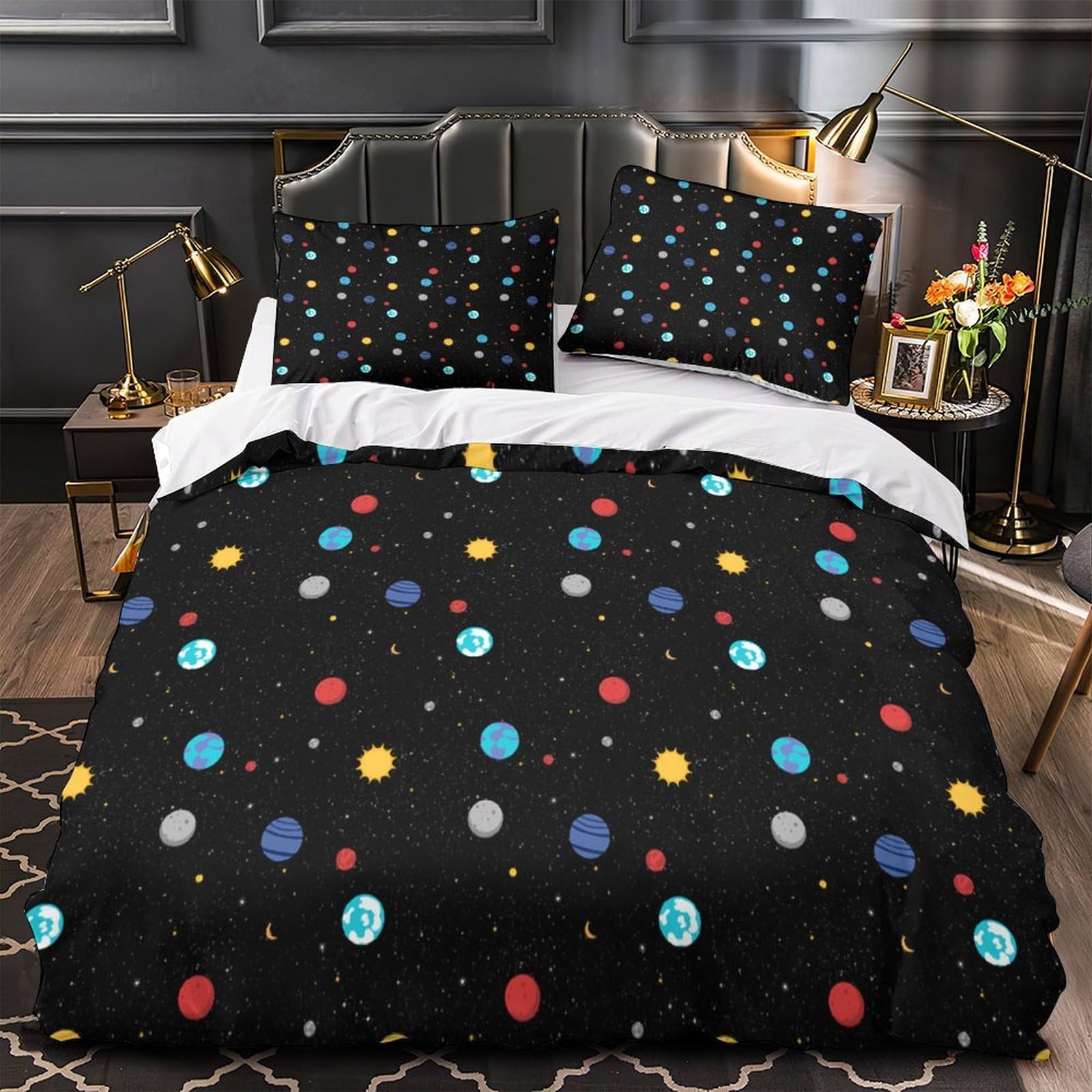 Housse de couette lit super king 260x220cm au design haut de gamme