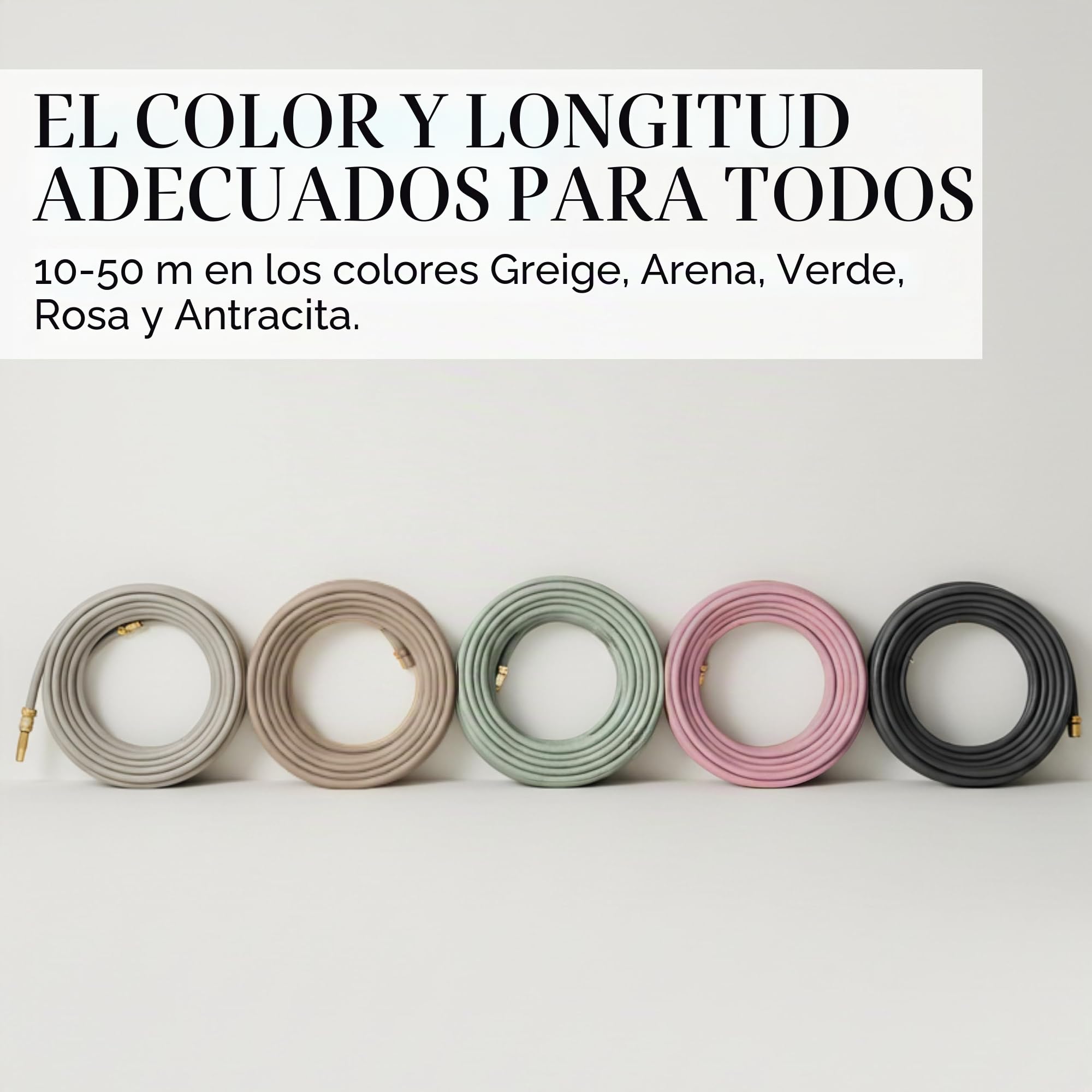 LIVLIG Manguera Jardin 20m – Manguera de Riego Flexible, 60% Reciclado, Resistente UV, Antitorcion, 1/2 Pulgada, Beige