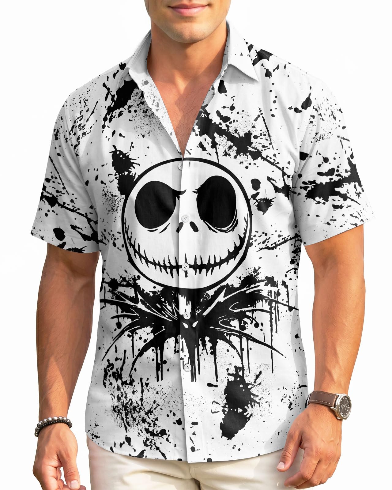 99TIMORO Tropical Printed Men's Hawaiian Shirts Short Sleeve Top
