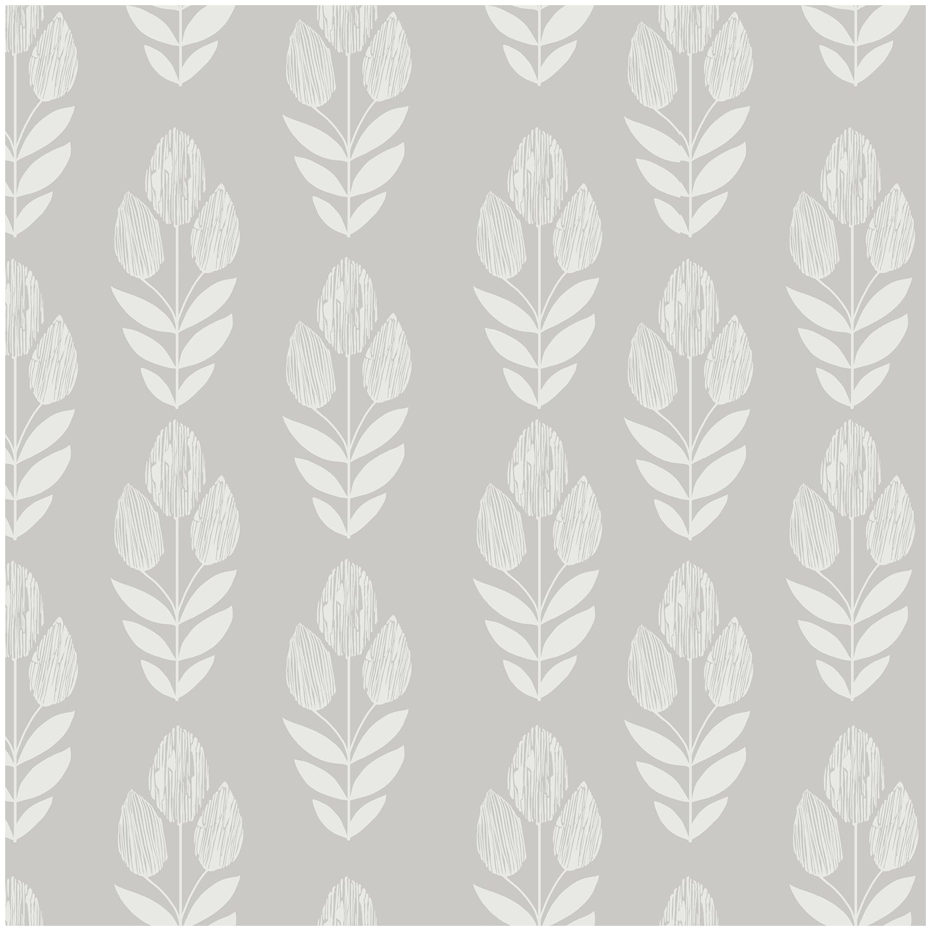 Photo 1 of 2 PIECE BUNDLE! Floral Wallpaper Peel and Stick Wallpaper 17.3" X78.8" Wallpaper Grey White Removable Wallpaper Leaf Self-Adhesive Wallpaper Flower Vintage Contact Paper for Bedroom Drawers Cabinets Decor Vinyl 17.3” x 78.7”