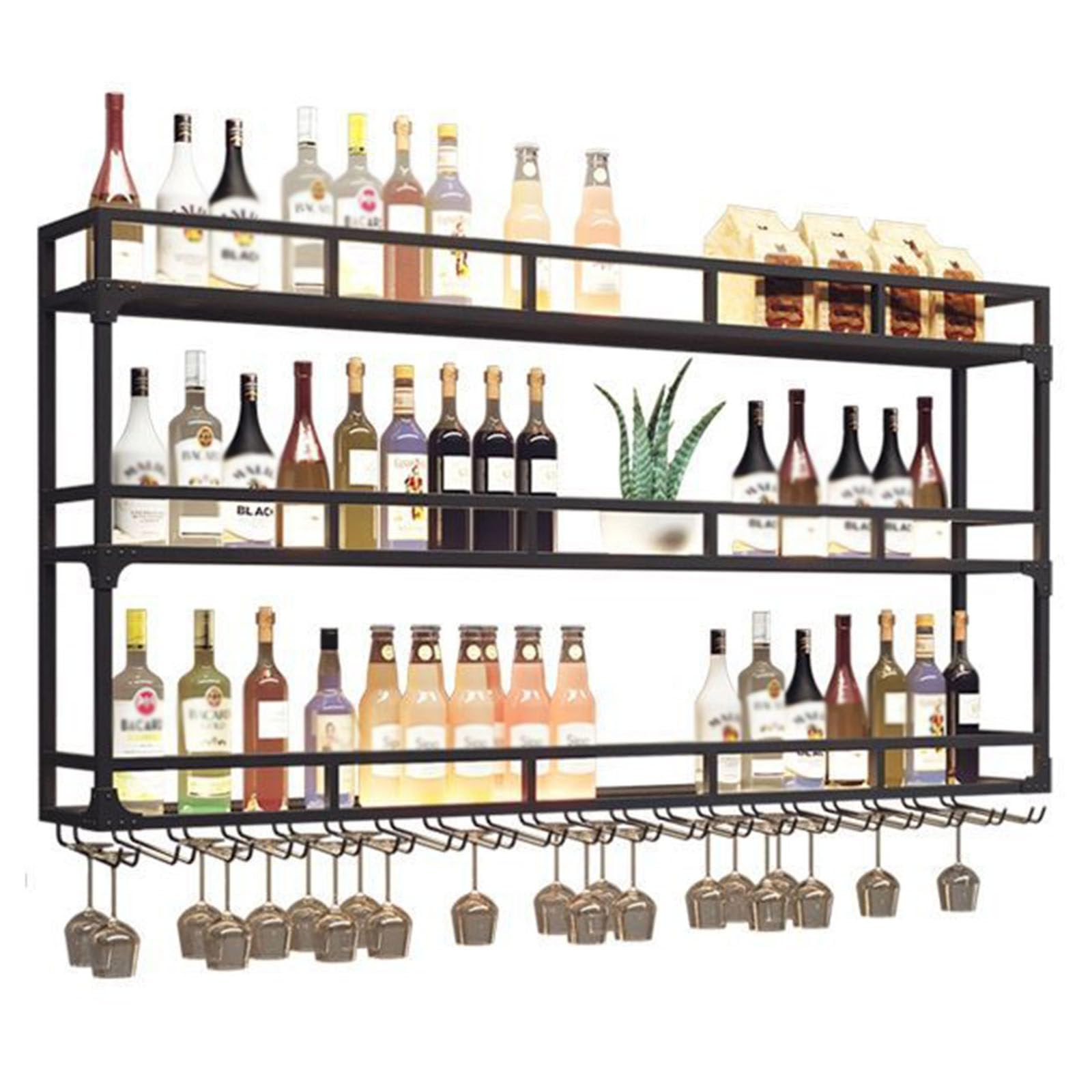 Casier à vin mural bouteille d'alcool et support LED de minibar
