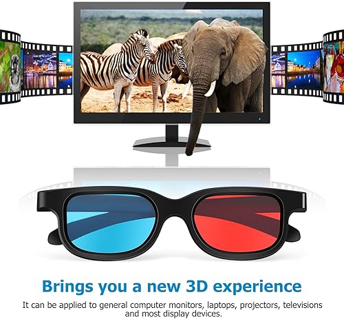 Miniatura 3 de Milisten 10 gafas 3D para películas de televisión gafas 3D rojas y azules gafas 3D 3 dimensiones gafas de visión 3D para anaglifo estereoscópico