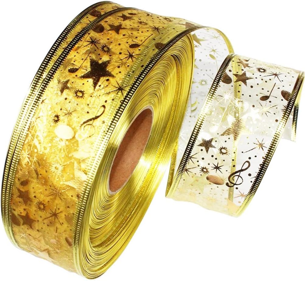 5CM2M Christmas Ribbon DIY Gift Box Bow Decorations Christmas Tree Decoration Christmas Ornament (Color : D, Size : 5cm) (C 5cm)