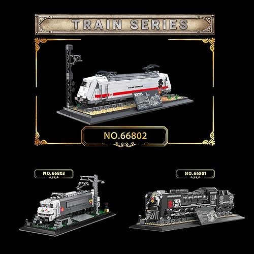 Miniatura 7 de Reobrix BR101 - Juego de bloques de construcción de tren con pista 66802, juego de modelos de tren creativo, exhibición de locomotora eléctrica