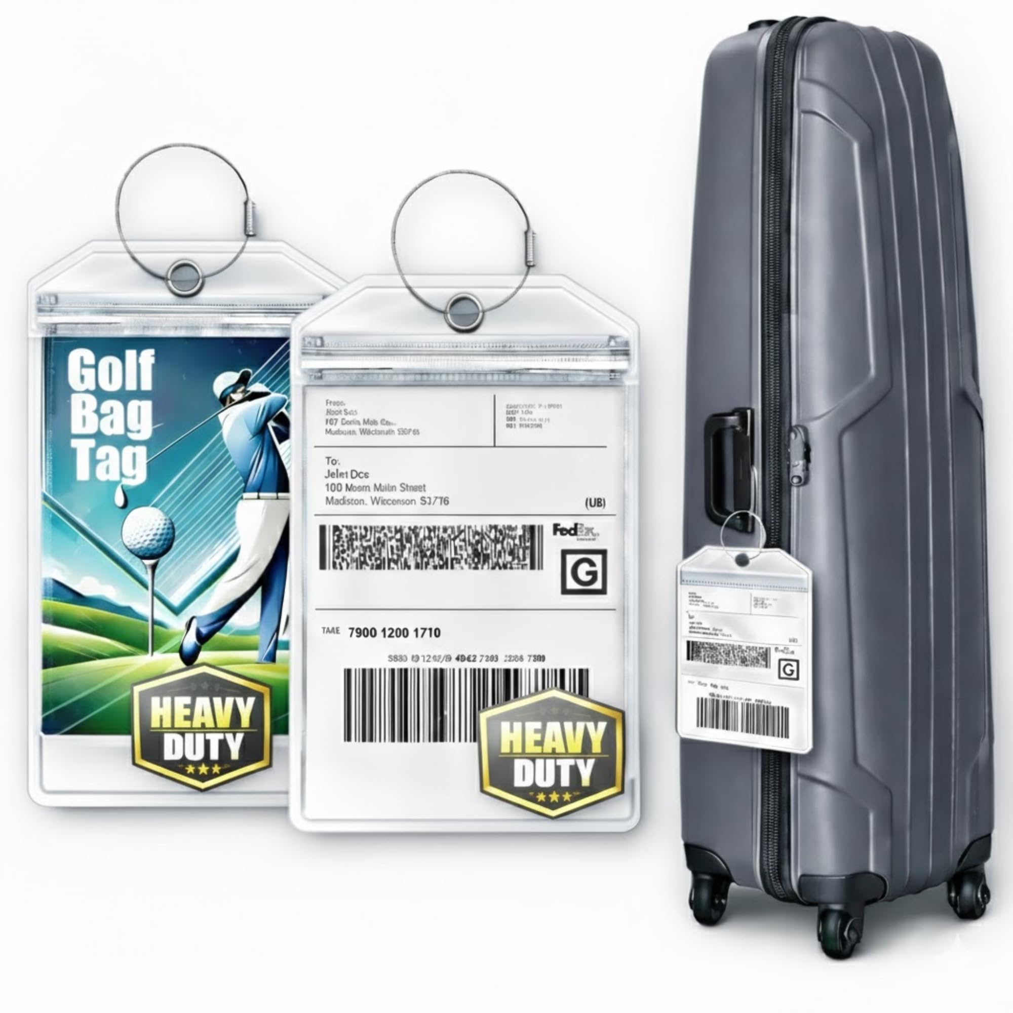 Amazon.com | Golf Bag Luggage Tag - Extra Large 9