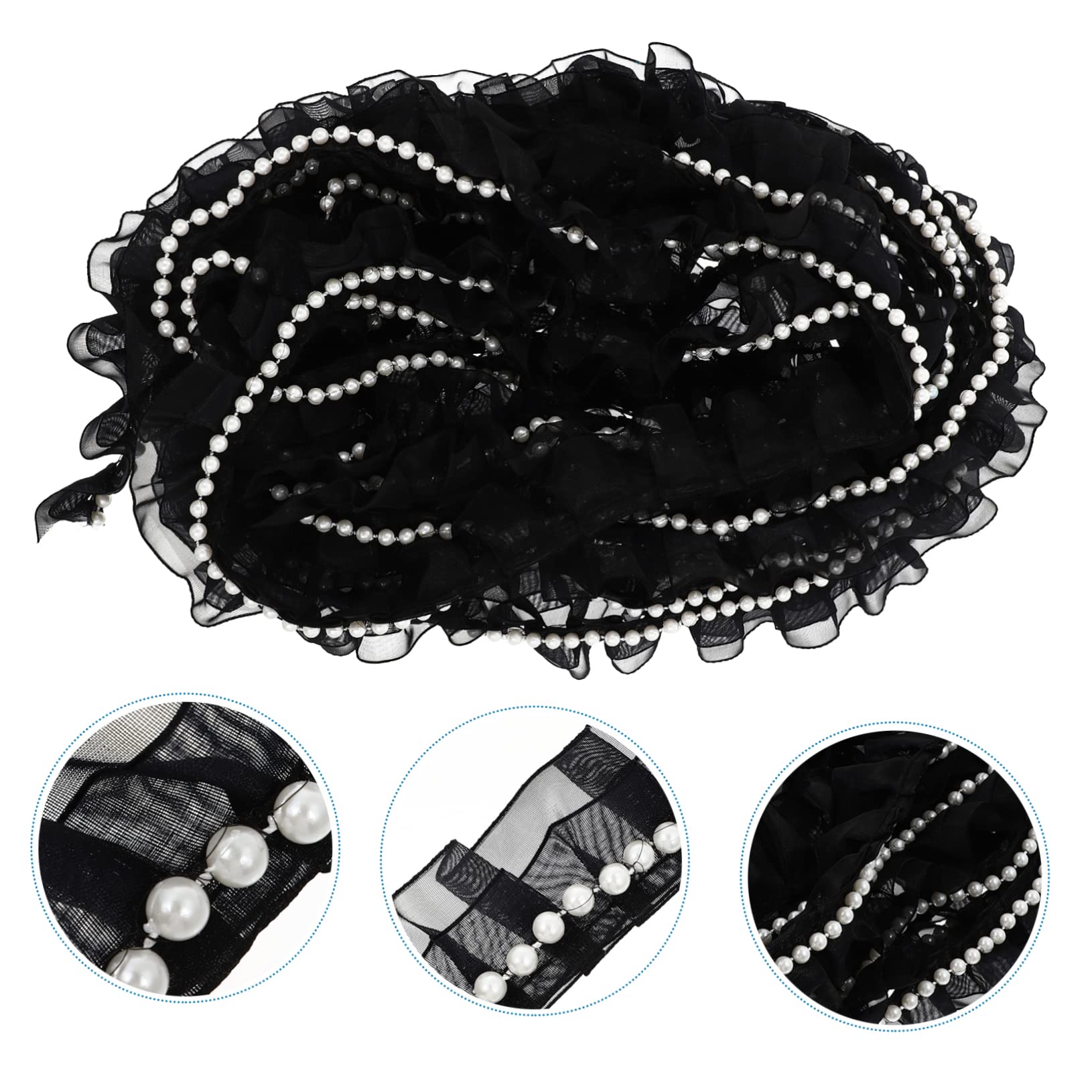 1pieza Trim De Encaje De Perlas De Doble Para Materiales Para Vestidos De Novia y Decoración De Eventos Yardas