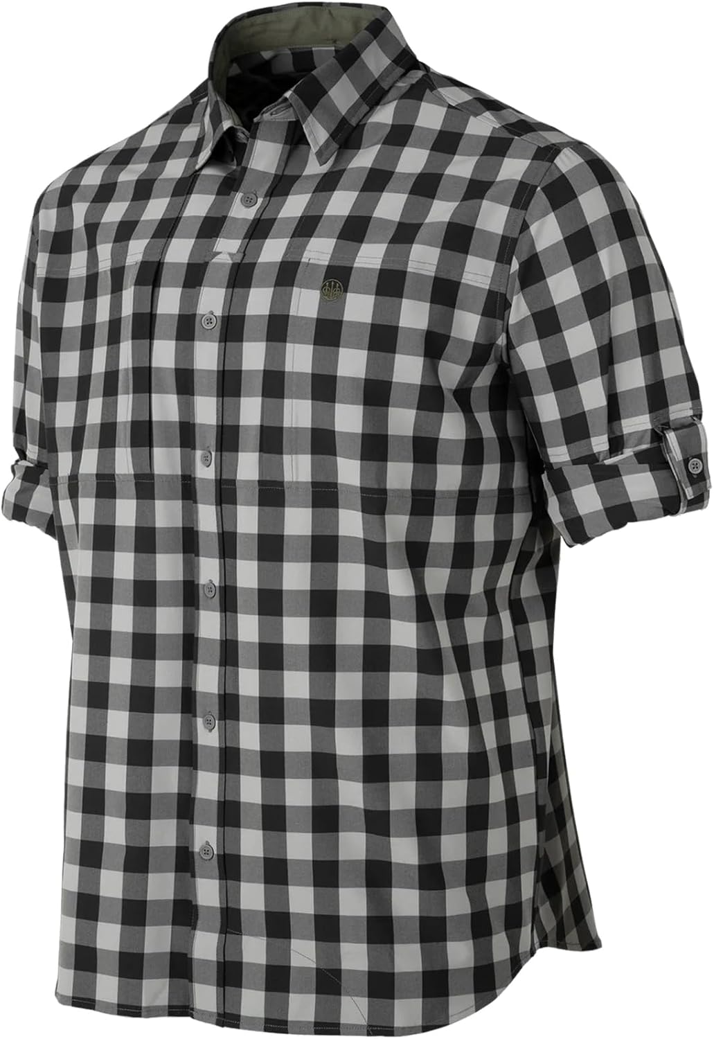 Beretta Men's Hovis Flex Performance Adjustable Casual Outdoor Plaid Long-Sleeve Button-Down Shirt with UPF 50 Sun Protection