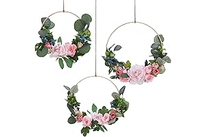 Floral Geometric Hoop Wreath for Weddings