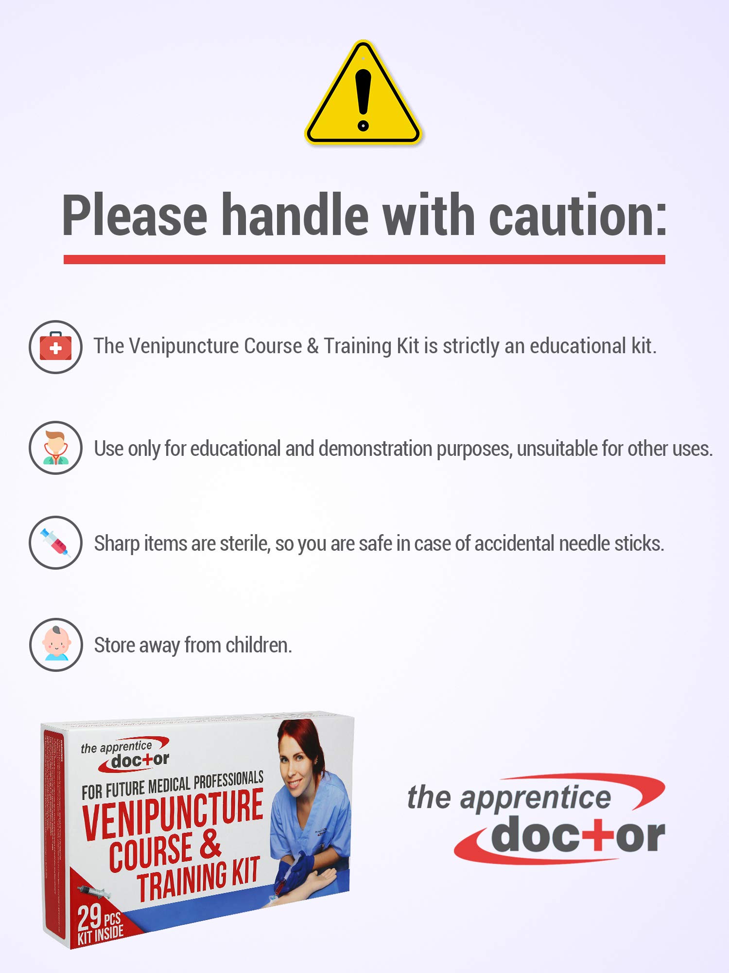 IV Practice Kit with Phlebotomy/Venipuncture Howto Guide Designed by