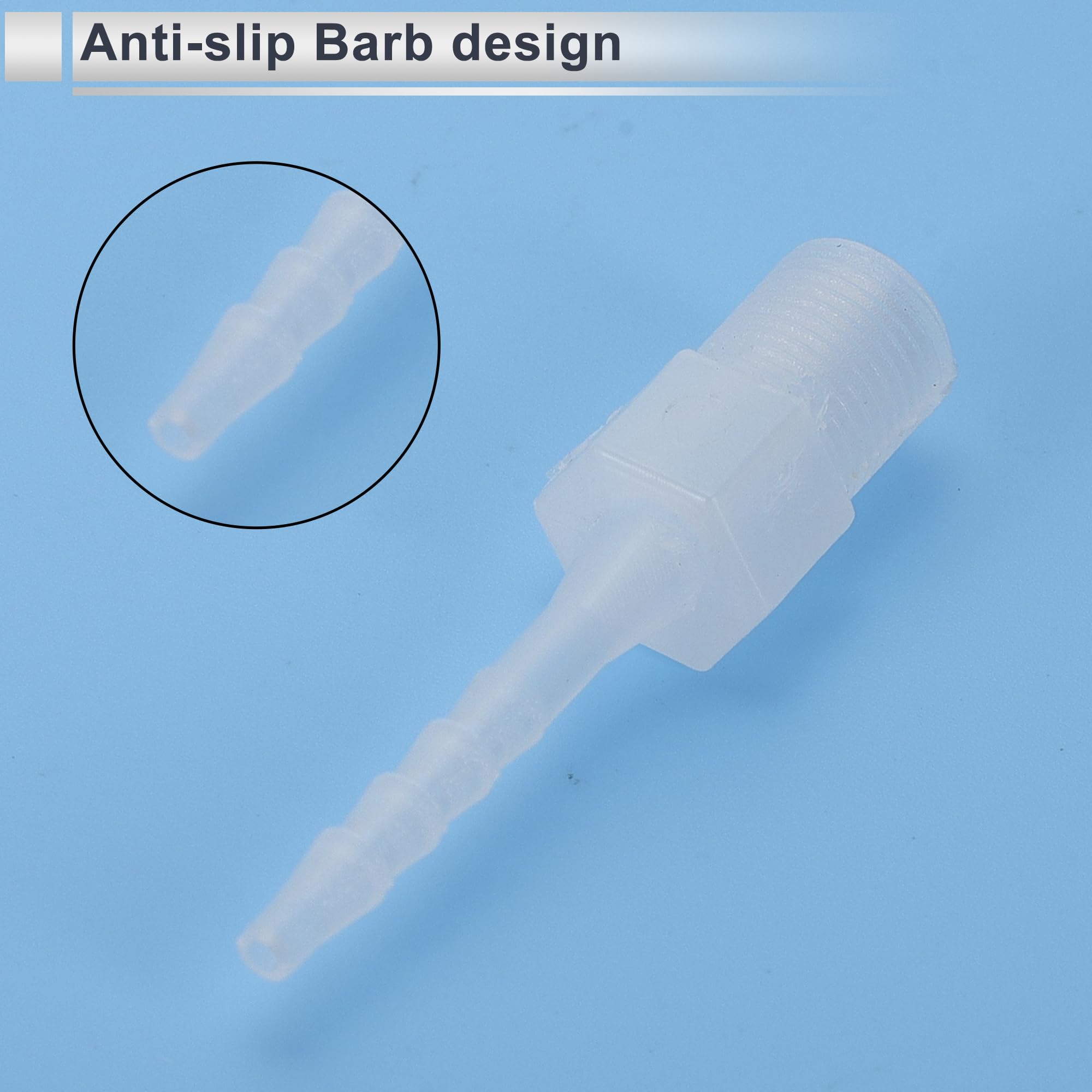 RATCHROLL 1 Set Plastic Hose Barb Fitting 7/64" Barb G1/4 NPT Male Hose Adapter Clear PP - Image 4