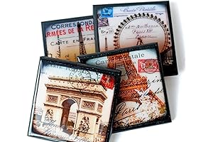 Vintage Paris Postcard Coasters: Unique Decor for Stylish Sipping