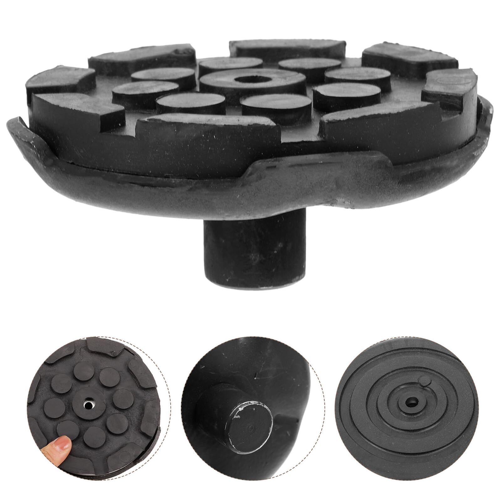 Set Adattatori e Cuscinetti per Sollevatore Idraulico Orizzontale 3 Tonnellate in Acciaio e Gomma Supporto Stabile per Martinetto a Bottiglia Accessori di Ricambio per