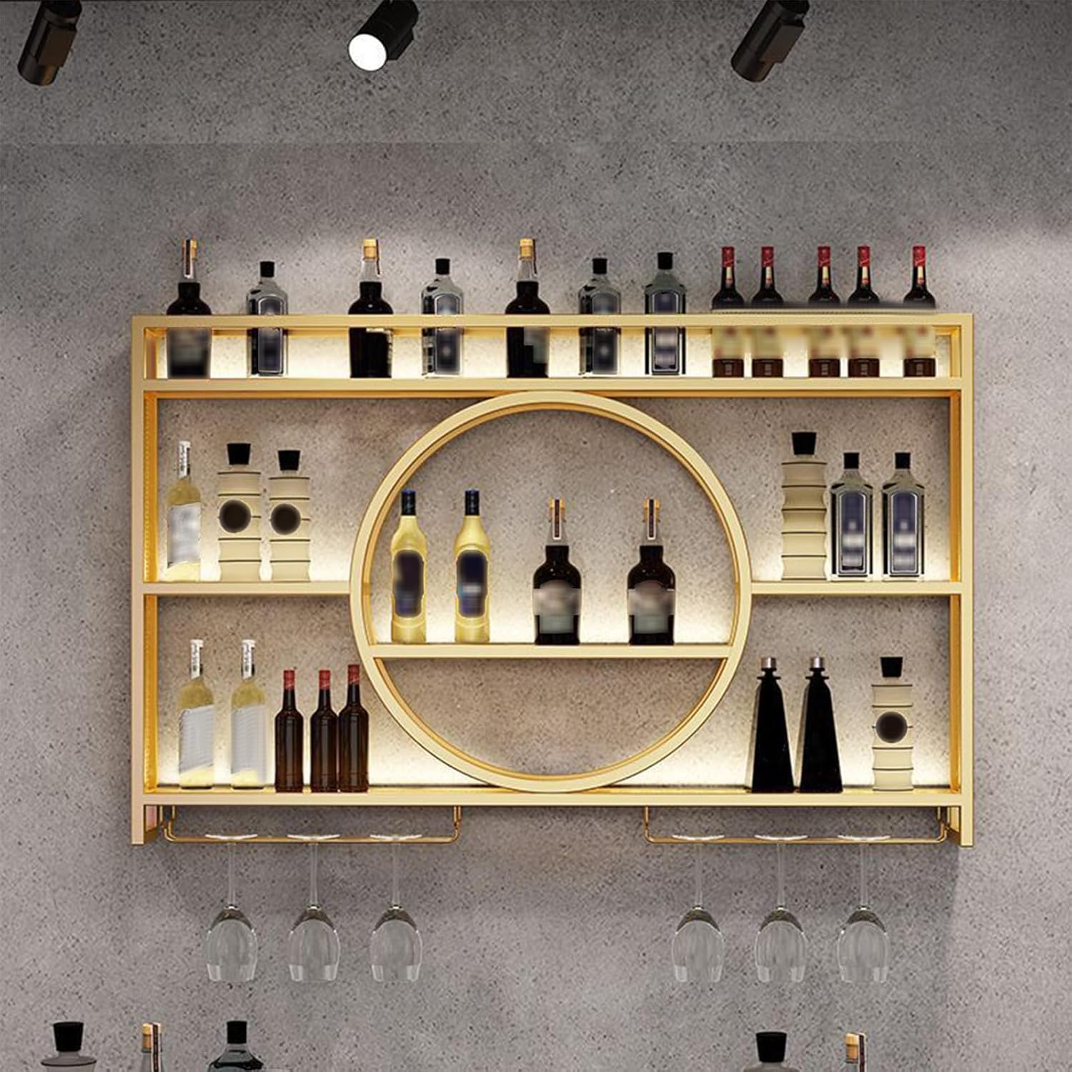 Portabottiglie da parete con frigorifero in metallo, per casa, bar, portabottiglie per parete, regalo di nozze per coppie, 100 x 15 x 80 cm