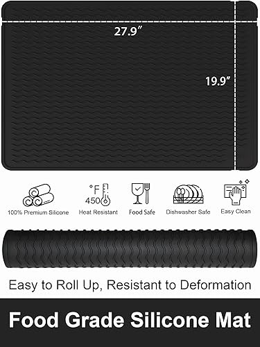 Miniatura 3 de Cubiertas para Estufa Eléctrica, Protector de Cubierta de Estufa de Vidrio de Silicona de Grado Alimentario Resistente, Protector de Placa de Negro