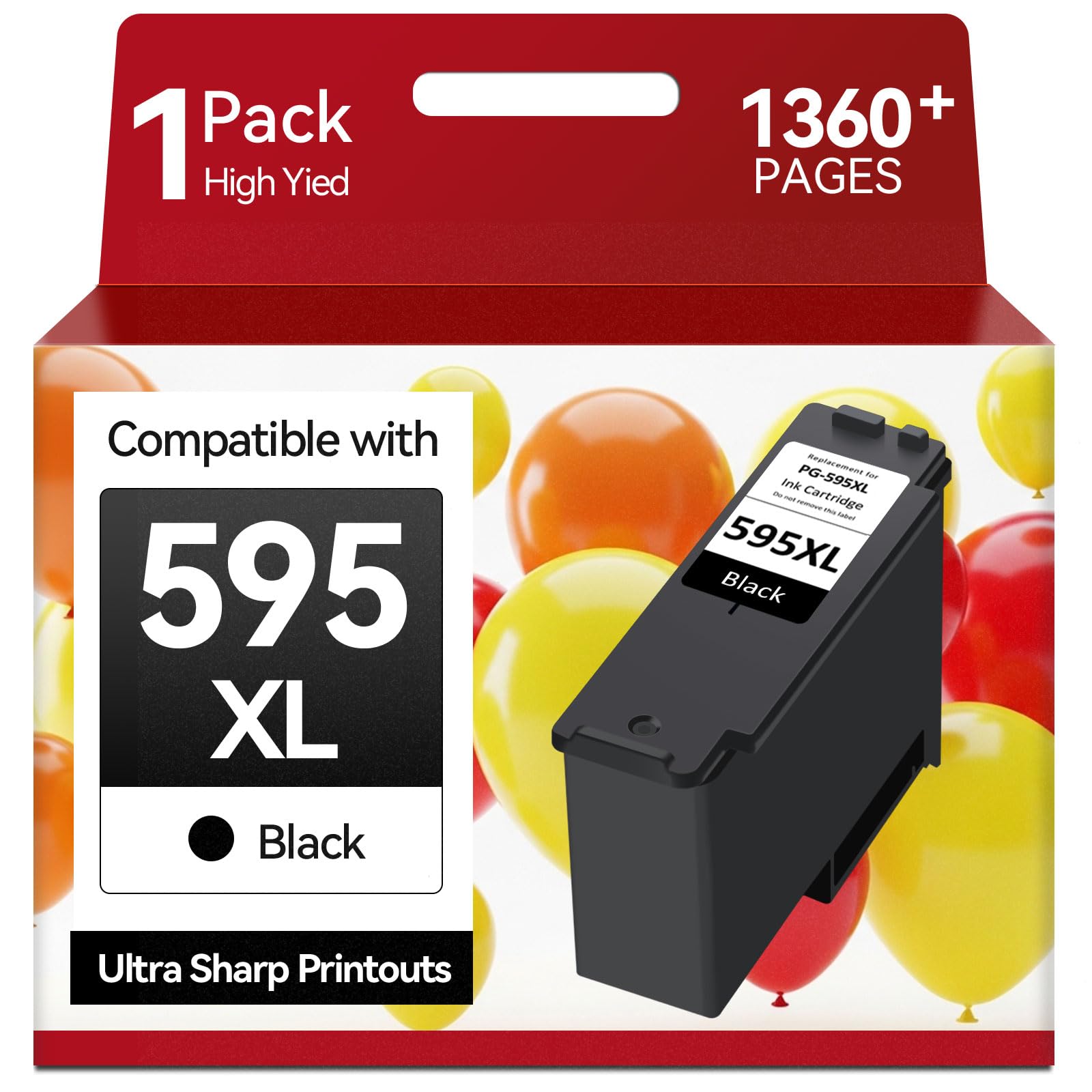 Cartouches d'encre PG-595XL Haute Capacité – Jusqu'à 1.360 Pages, Compatibles Canon 595, pour PIXMA TS4150i, TS6550i, TS7550i