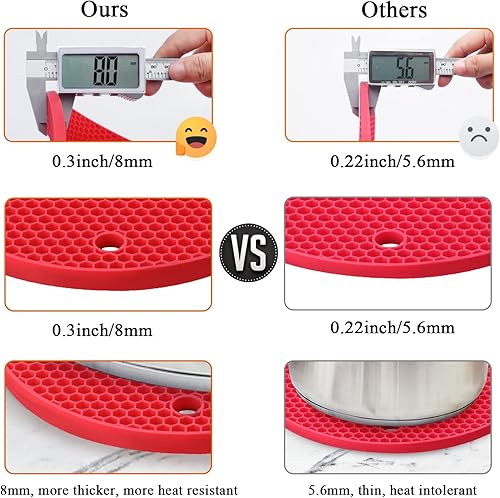 Vista 173 de Alfombrillas salvamanteles de silicona, soportes de silicona para ollas y sartenes calientes, tapetes resistentes al calor para mesas, encimeras