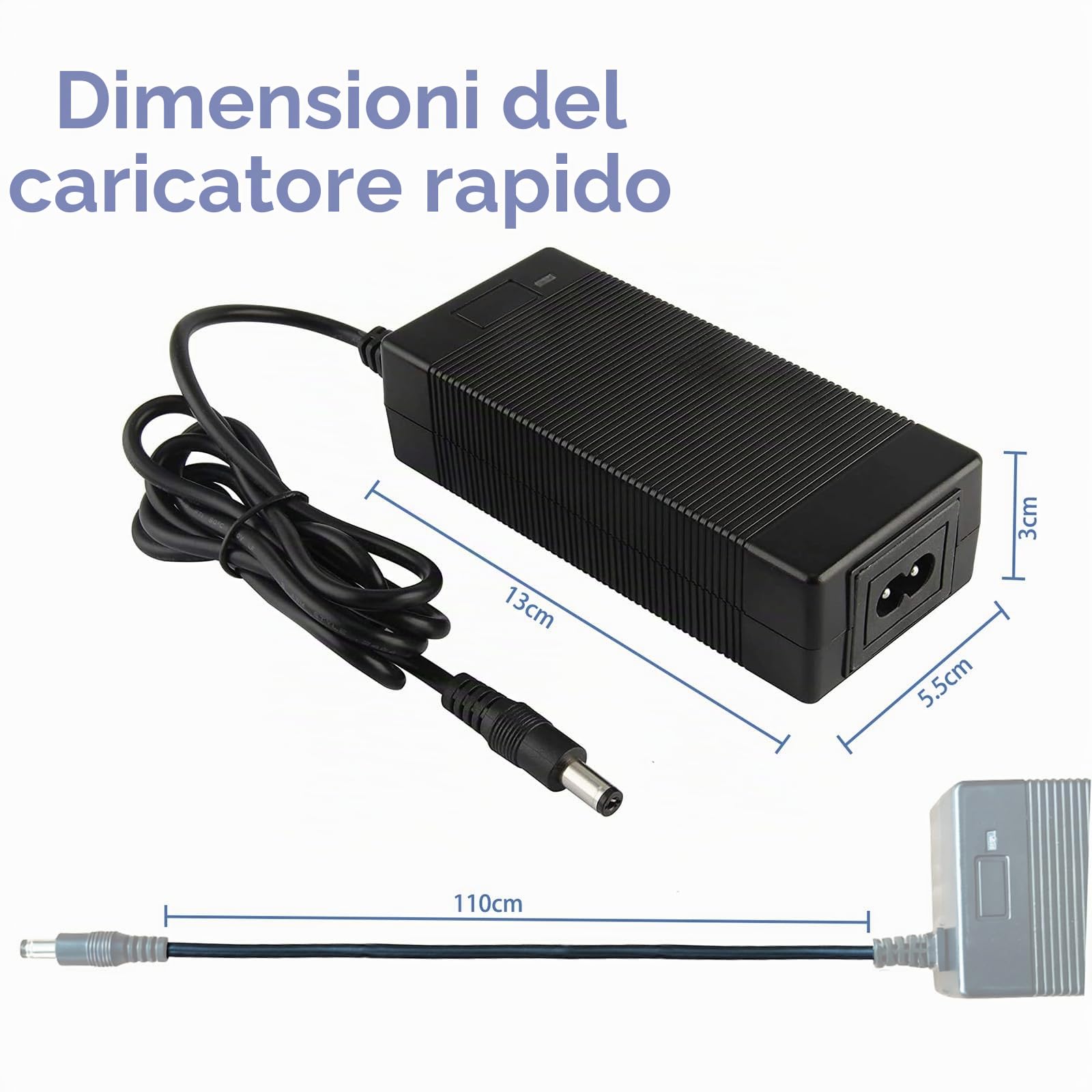 Caricabatterie Bici Elettrica 42V Caricabatterie 42 Volt per Monopattino Elettrico per 36V bici Batteria