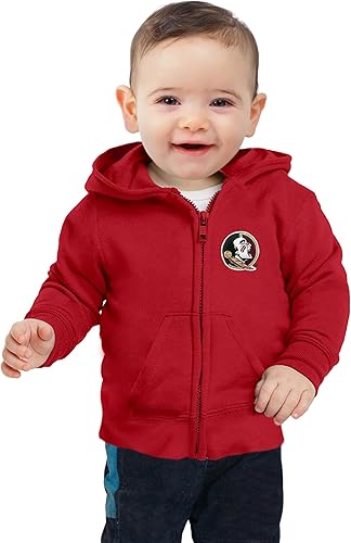 Miniatura 10 de Little King NCAA - Sudadera con capucha de algodón con cremallera completa para niños y niñas con logotipo del equipo bordado (6M 12M 18M)