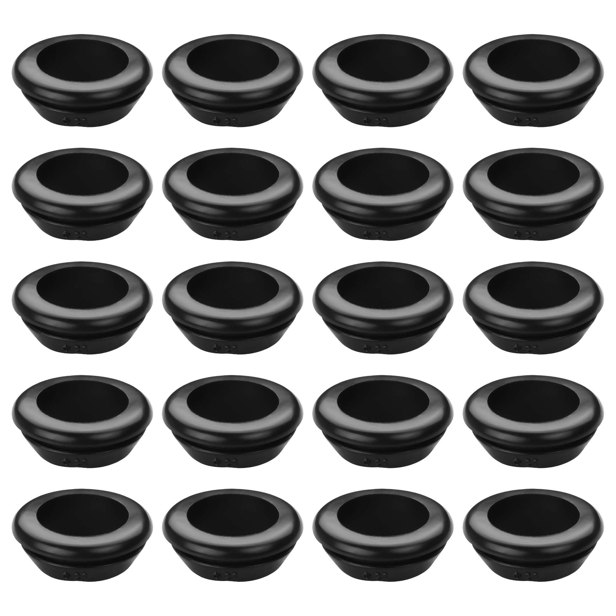 GINTOOYUN 20 Pcs 17mm Rubber Grommets, 0.67 Inch Inner Diameter Rubber Hole Grommets for Wires Cables, Plugs, and Firewalls (22mm)
