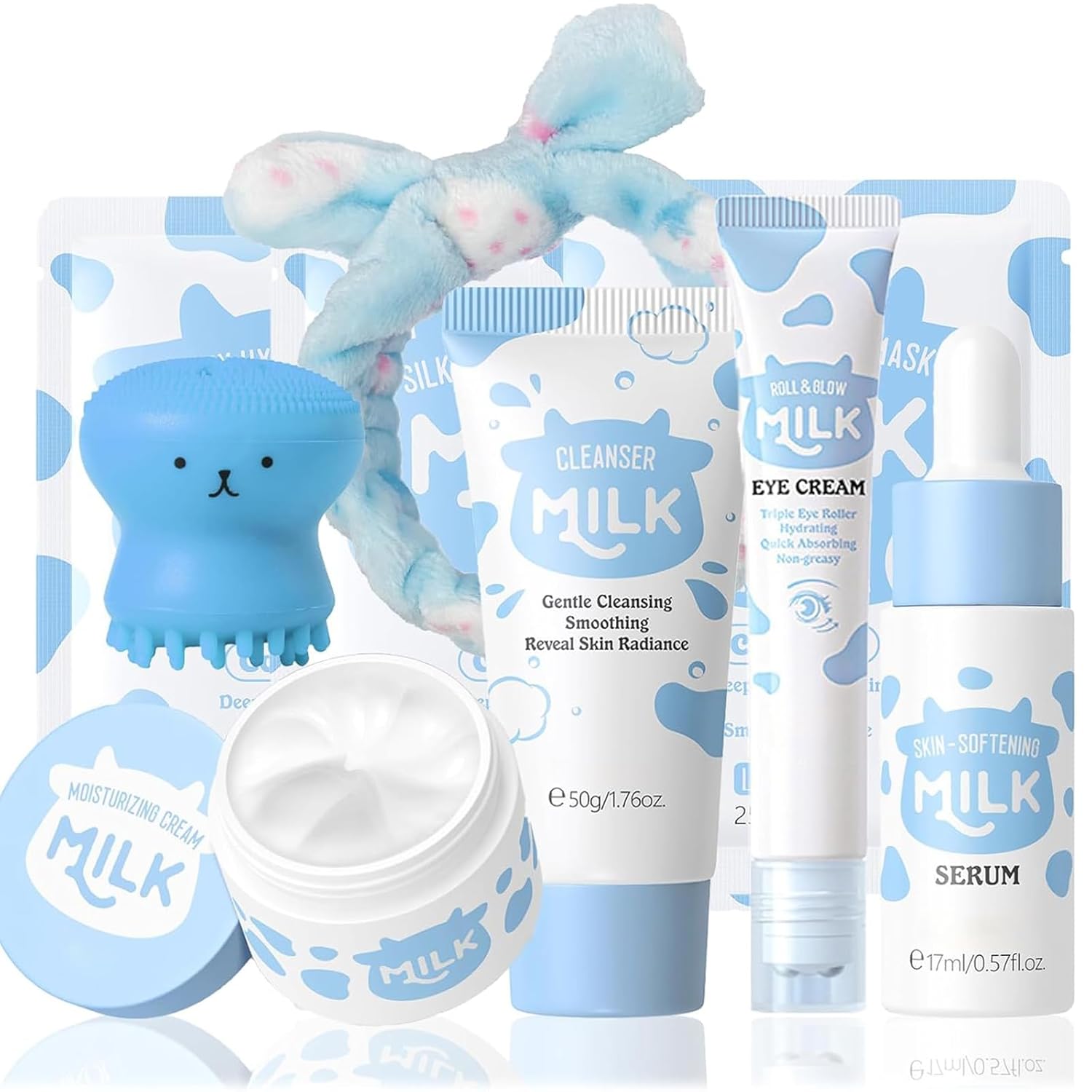 Milk Skincare Set, Milk Skin Care Products Skin Care For Teens 10-12, Natural Milk Extract Girls Skin Care For Kids Age 8-12, Travel Size Skin Care Set, Skincare For Girls 10-12, Teen Skin Care