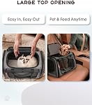 BurgeonNest Soft Cat Carrier Large, Pet Carrier Dog Carrier for Big Cats and Small Dogs up to 25 lbs Collapsible Top Loading with Dual-Exit Tunnel, Privacy Protection, Mesh Ventilation, Travel, Gray