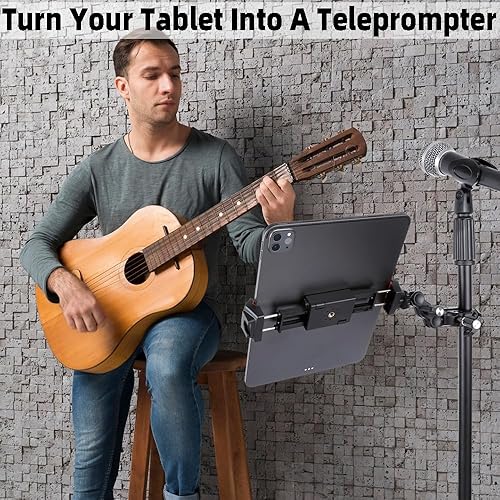 Miniatura 3 de Soporte de aluminio para tableta para soporte de micrófono, soporte para tableta, soporte de abrazadera para soporte de micrófono, cinta de correr,