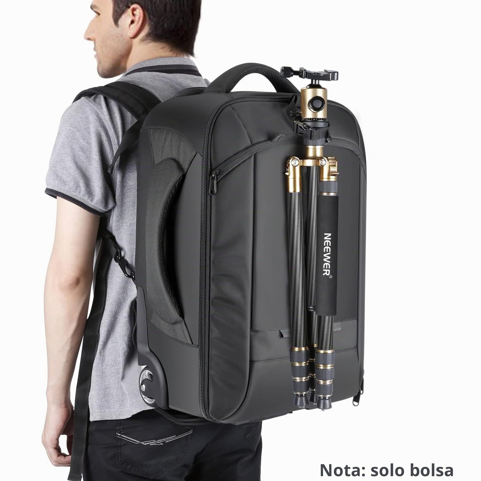 Neewer – Mochila Convertible en Maleta de Ruedas para cámaras SLR/DSLR y Accesorios (NW3300), Negro