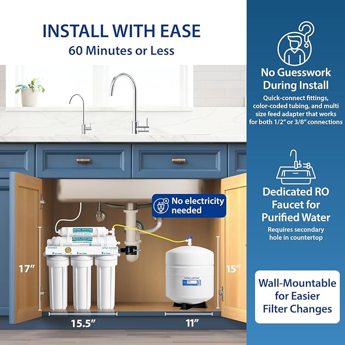 Filtro purificador de agua por ósmosis inversa APEC ROES-50 miniatura 5