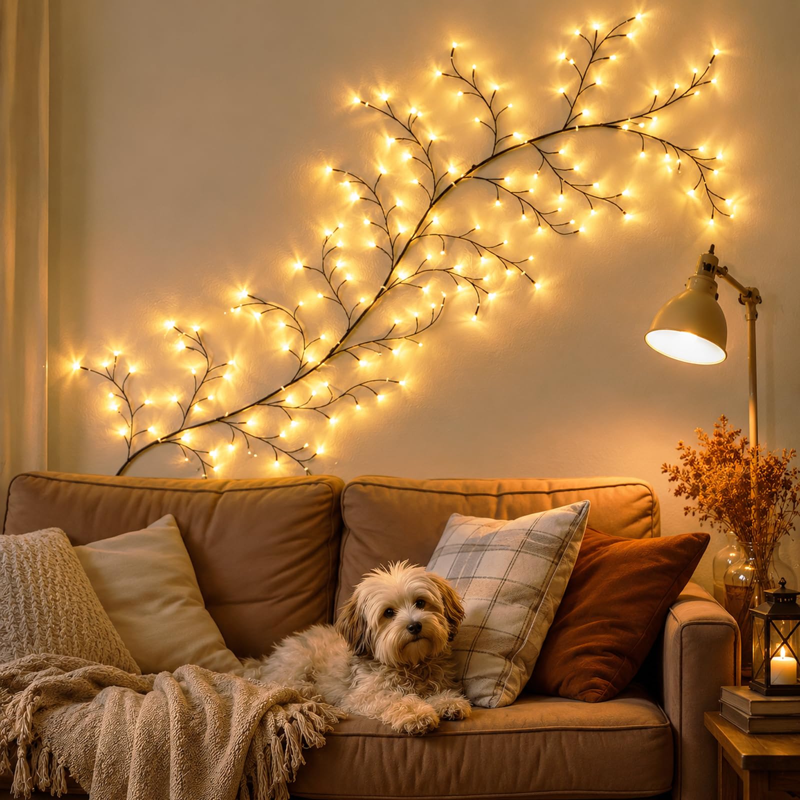 Willow Vine Pink Flower LED Lights – Flexible Zweigleuchte Mit 8 Modi! LED Lichter Zweige
