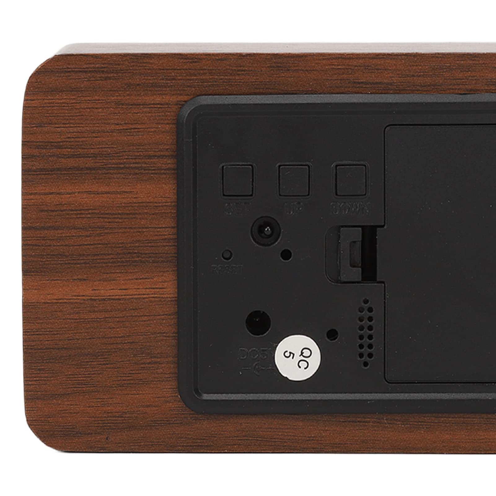 Reloj Despertador Digital LED de Madera con 3 Niveles de Brillo, indicador de Temperatura y Humedad para Oficina, Reloj electrónico Decorativo para Dormitorio.