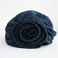 Vista 15 de S VICTORY SYMBOL Sábana bajera ajustable 100% de lino orgánico 78"x80" Cubrecolchón 1 Pieza, Bolsillo Profundo de 16 pulgadas, Ropa de Cama de Lino