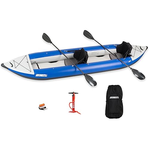 Sea Eagle 420X Explorer Inflatable Kayak- Fishing, Touring, Camping, Exploring &White Watering-Self Bailing, Removable Skeg, Drop Stitch Floor