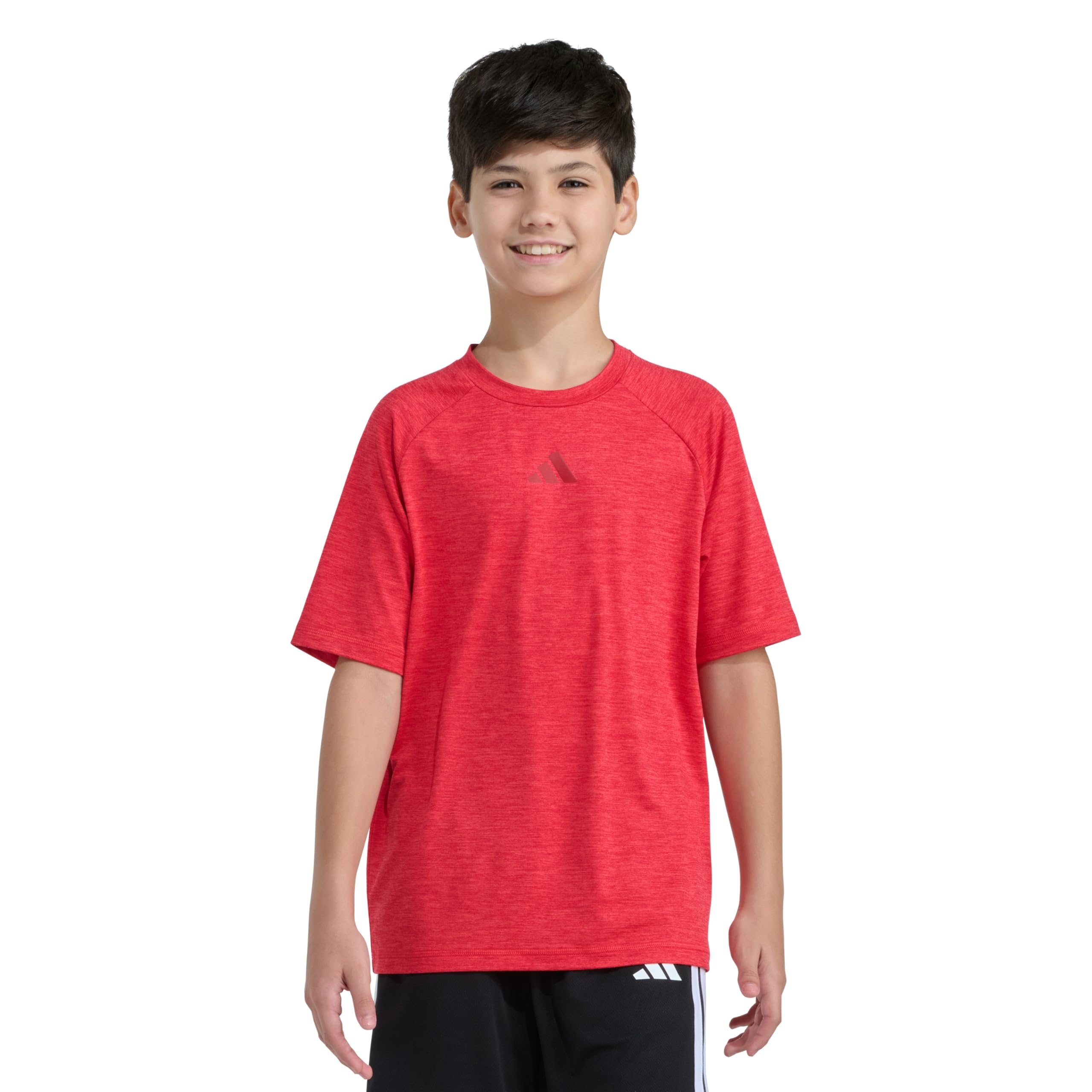 Adidas Boys Short Sleeve Raglan Poly Tee