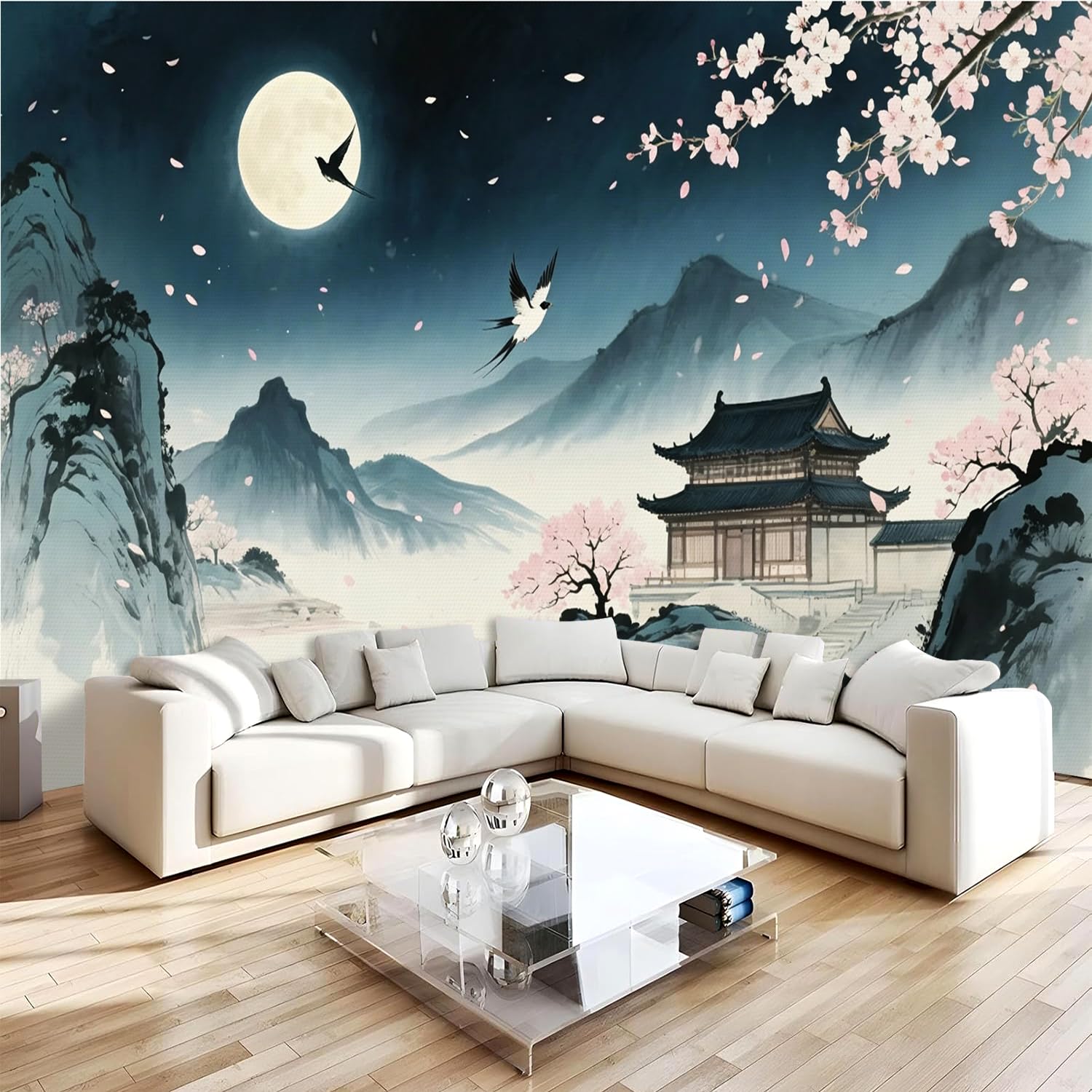 Papier Peint Panoramique 3D Chinois 200x140 cm Décoration Murale Non-tissée Salon 1M2436