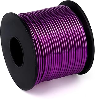 Aluminum Craft Wire, 95 Feet 2.0mm/ 14 Gauge Purple Bendable Soft Metal Aluminum Wire Roll Bulk for DIY Crafts Sculpting Jewelry Making