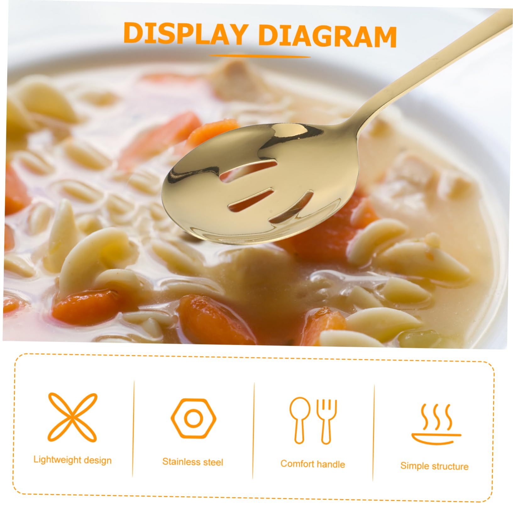 NAMOARLY Stainless Steel Spoons Set 6 Piece Serving Spoon Set for Buffet Party Dishwasher Safe 8.8