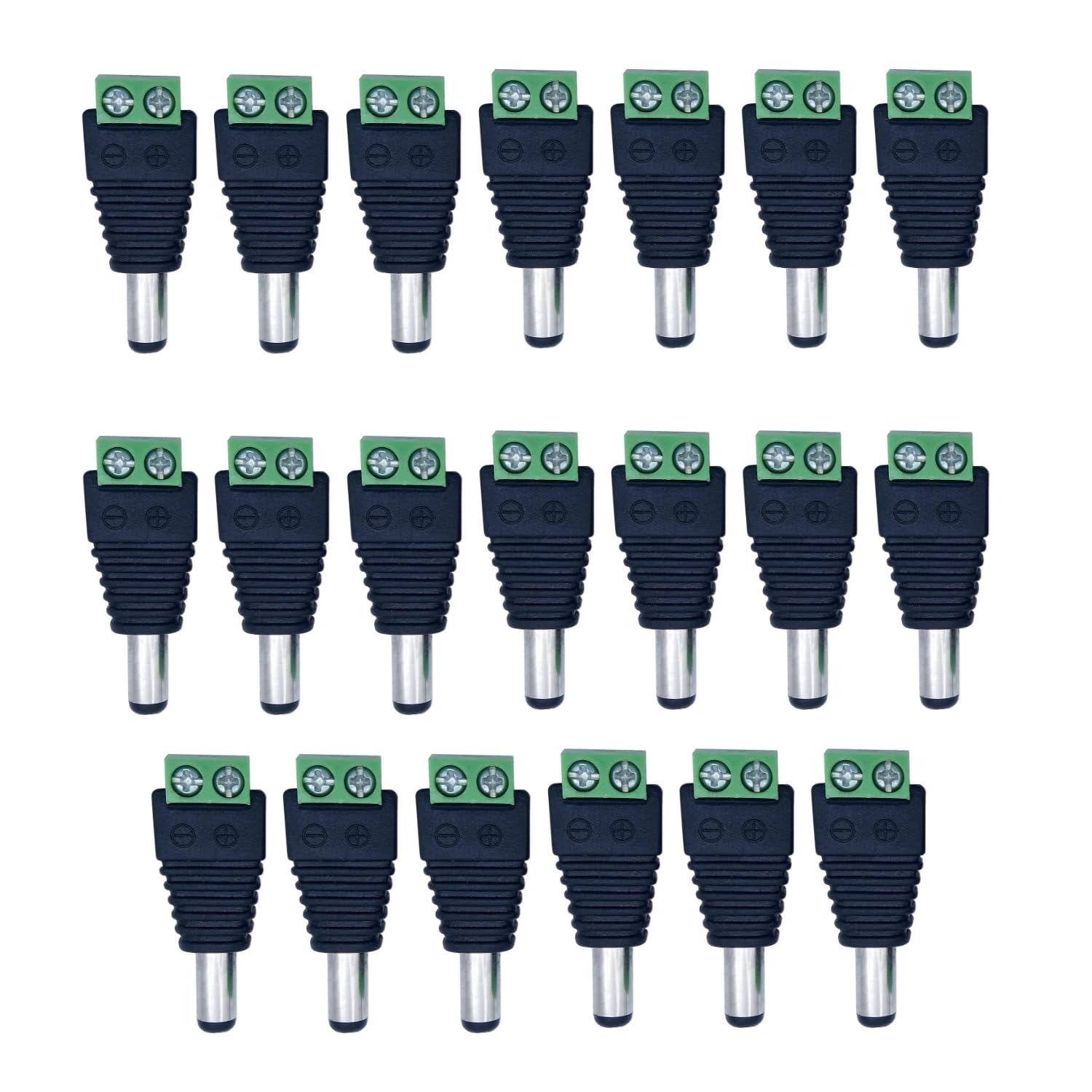 Gajrrup Male 12V DC Power Jack Adapter Connectors for Led Strip, CCTV Security Camera Cable Wire Connection (Pack of 20)-image-41
