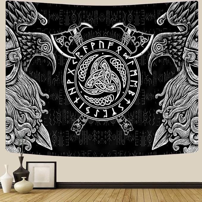 Amazon.com: Norse Viking Tapestry, Odin Warrior Sword Axe Nordic ...