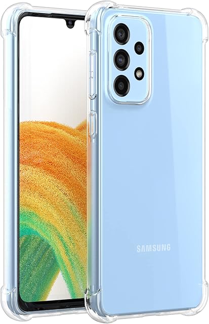 Cresee for Samsung Galaxy A33 5G Case, Crystal Clear Cover with Reinforced Corner Bumper Slim Fit Shockproof Flexible TPU Phone Case for Galaxy A33 5G, Transparent