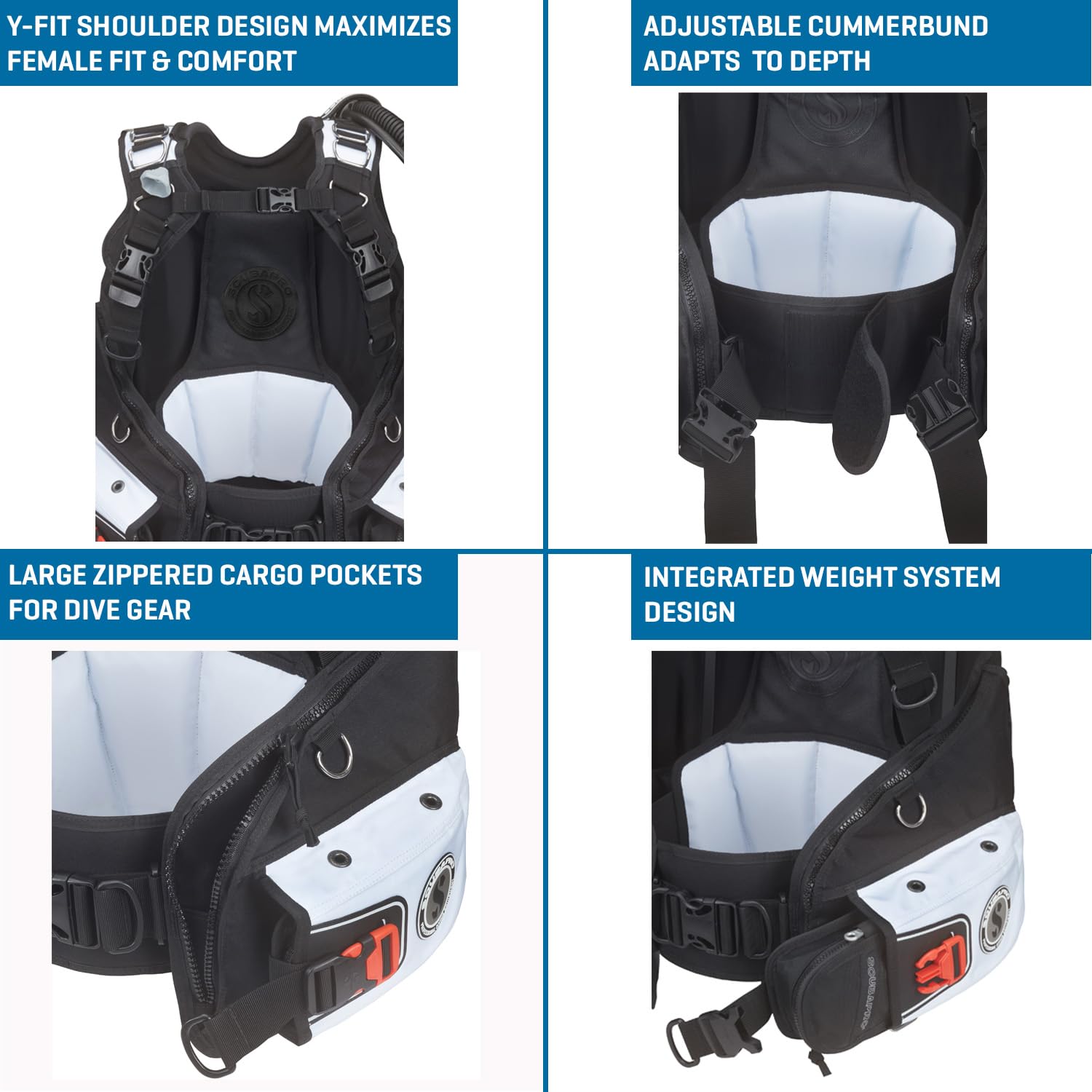 Scubapro Kit Poche Plombage Bella/Equator 10 Lbs – Détendeur Plongée Eau Froide – Robuste & Léger Pour Plongée Technique