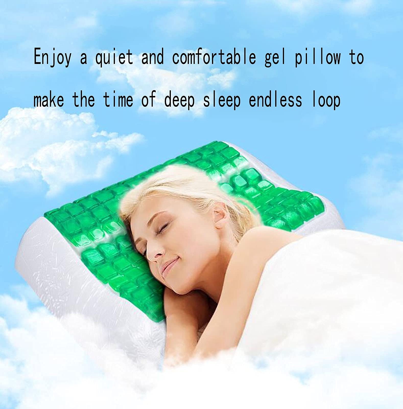 Almohada de Cama, Almohada Cervical, Almohada de Gel Almohada ergonómica, Verano Fresco Almohada de Espuma de Memoria
