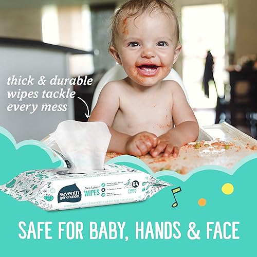 Miniatura 11 de Seventh Generation, Toallitas para bebé, sin perfume y sensibles, 64 unidades (paquete de 2)