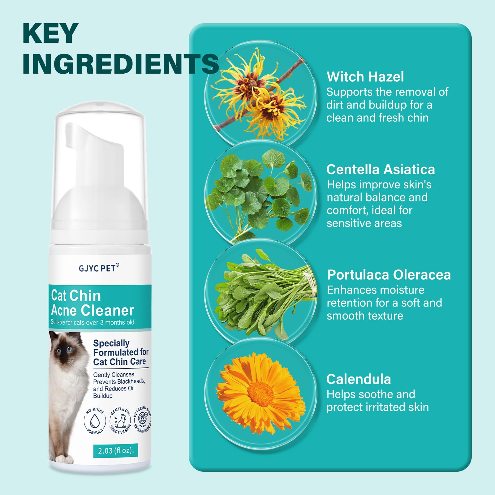 Cat Acne Chin Remover, Cleansing Cat Chin Blackheads, No-rinse Mousse Formula with Gentle Ingredients - Image 3