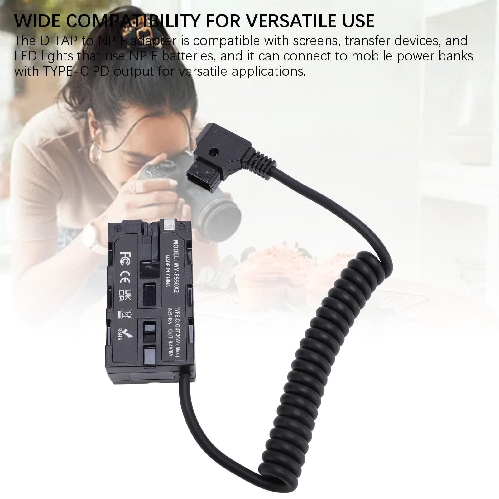 Luocute Adattatore di Alimentazione per Batteria Fittizia D TAP a Doppia