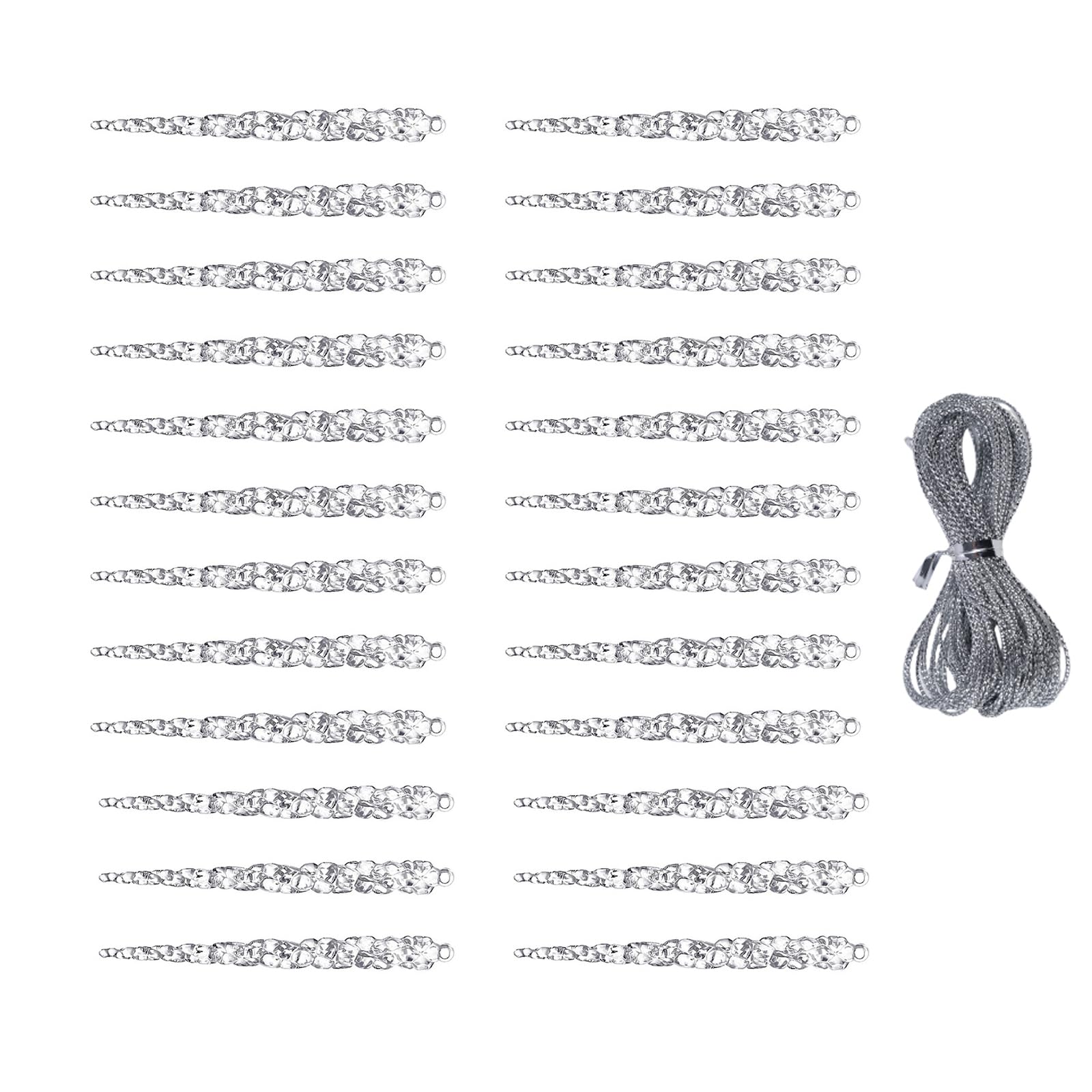 TFAOYS 24Pcs Premium Acrylic Ice Crystal Ornament Sturdy Hanging Decors for Christmas Tree and Window Sturdy Christmas Hanging Ornament