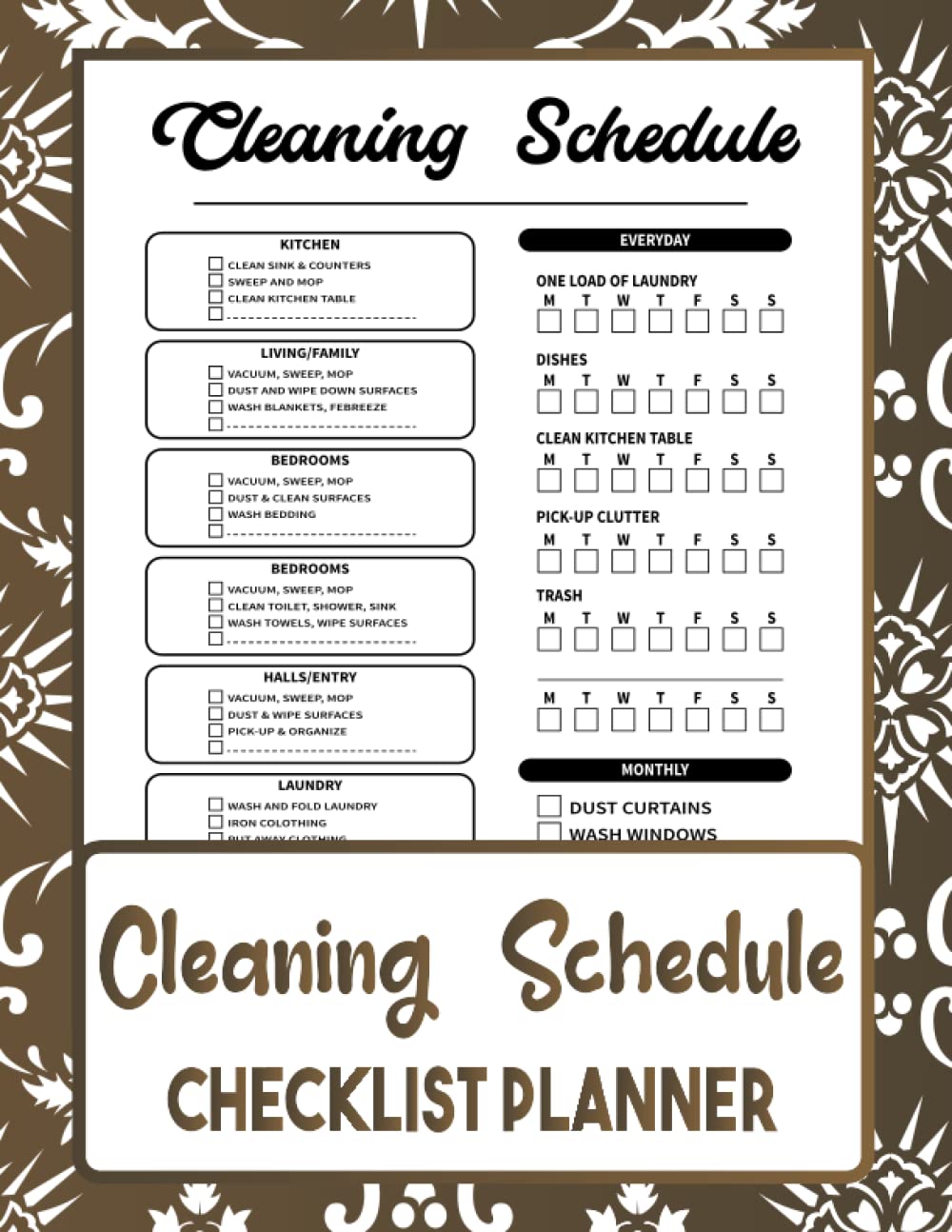 Cleaning Schedule Checklist Planner Seasonal Plan Out Household Chores ...