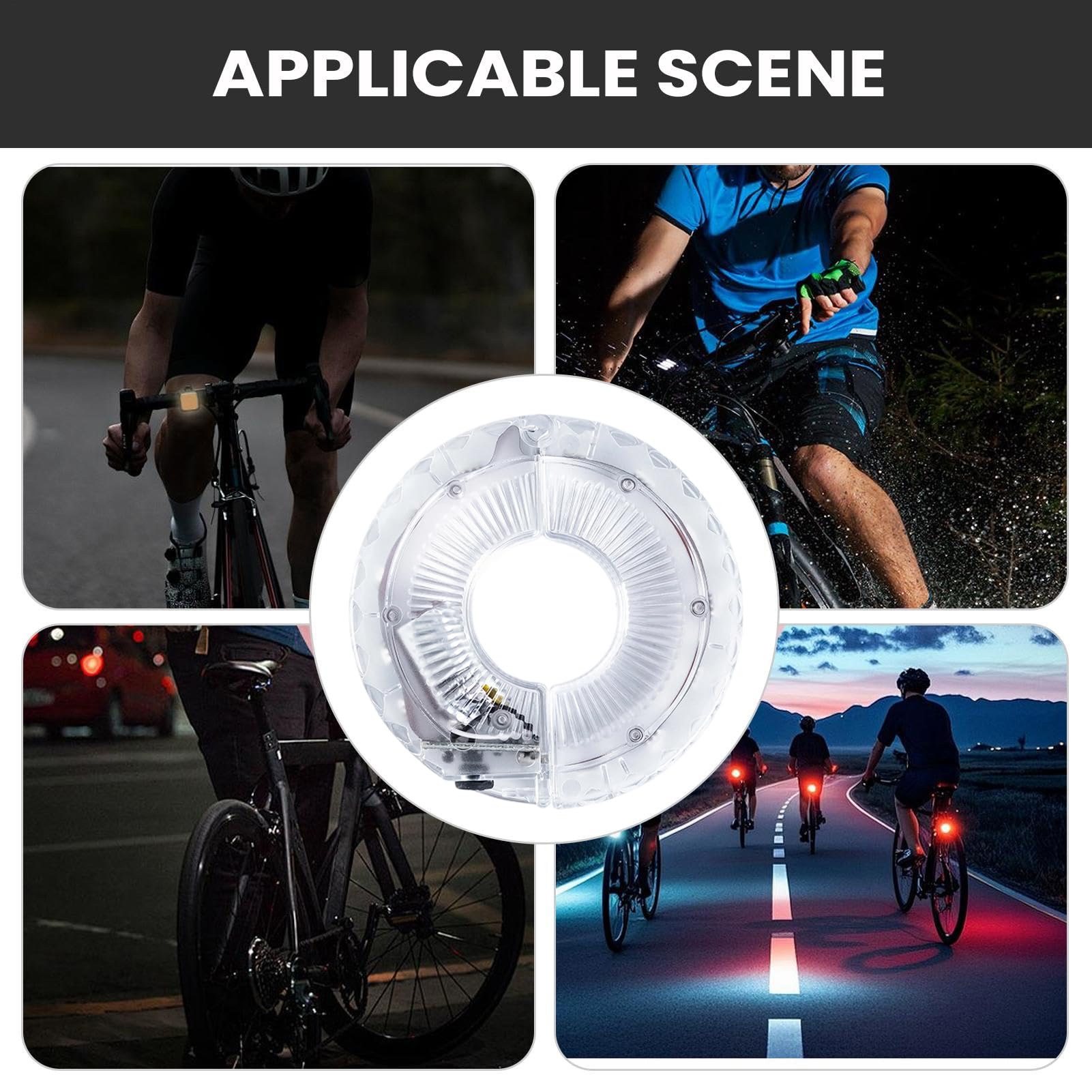 LED per ruota della bicicletta, colorate per raggi per ciclismo notturno, ricaricabili tramite USB, design impermeabile con motivi divertenti modalità fisse o lampeggianti, migliorano la