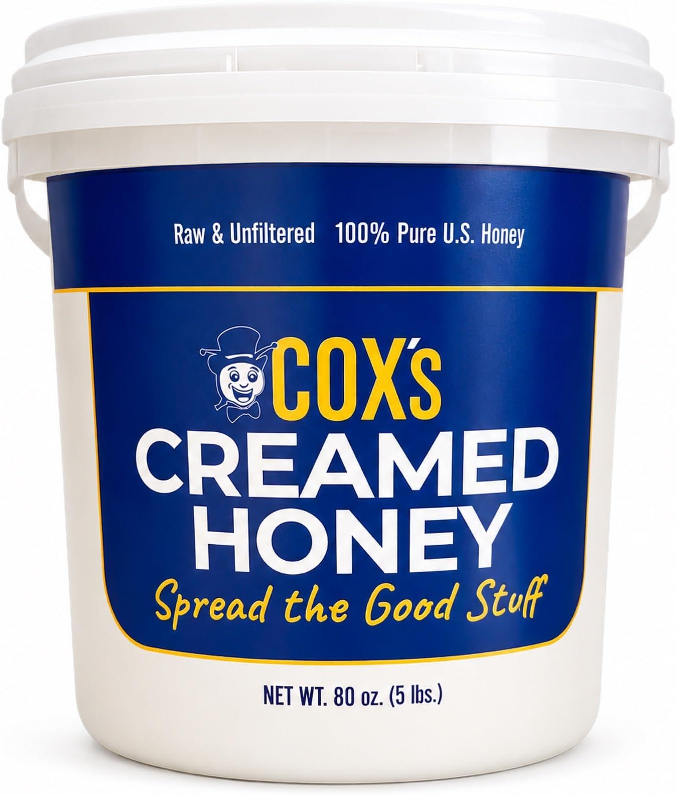 - Cox's Bulk Creamed Whipped Honey 100% Pure Raw Clover Honey, USA, 80 oz